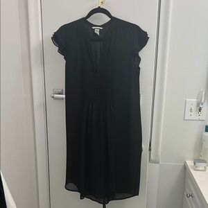 ✨🖤H&M Black Midi Dress Ruffled Sleeves Elegant & Chic🌟✨
